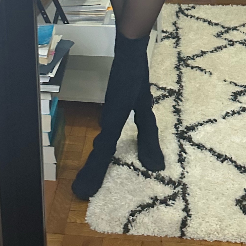 Stuart Weitzman Over the Knee 5050 Suede Boots dark blue